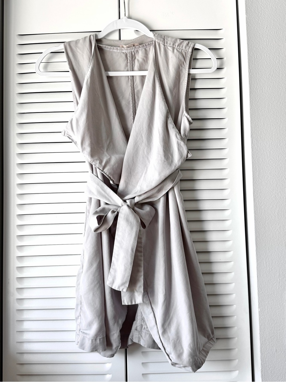 Women’s Sleeveless Wrap mini Dress / Top in Light Gray